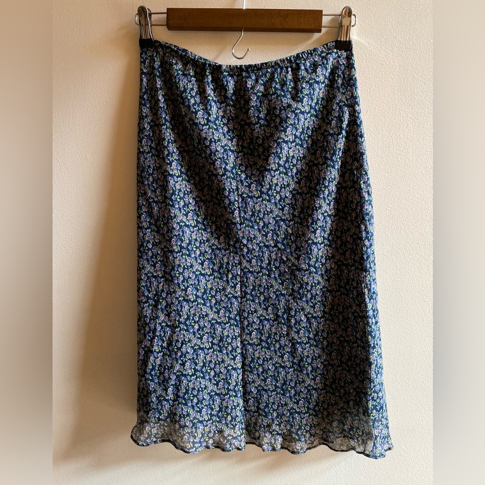 100% silk floral skirt